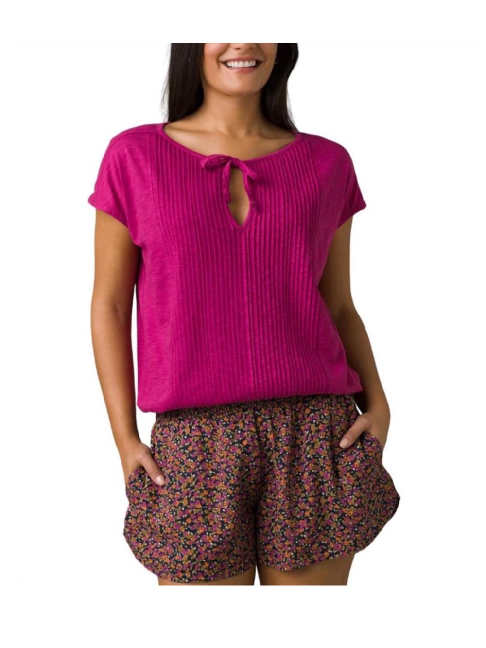 PRANA ocupas popover pleated top in orchid bloom size XL